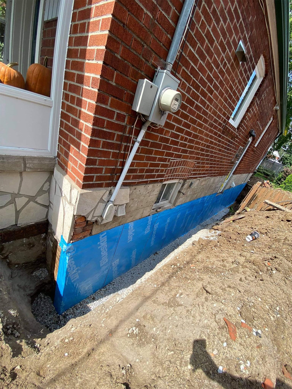 Waterproofing exterior wall